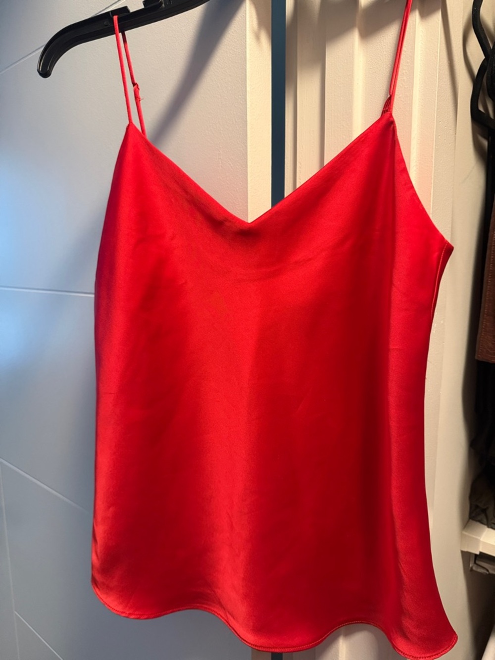 Club Monaco Red Satin Spaghetti-Strap Camisole